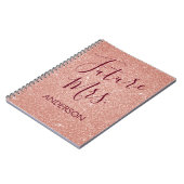 Toekomst Mrs. Roos Gold Blush Roze Sparkle Glitter Notitieboek (Linkerzijde)