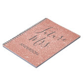 Toekomst Mrs. Roos Gold Blush Roze Sparkle Glitter Notitieboek (Linkerzijde)