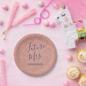 Toekomst Mrs. Roos Gold Blush Roze Sparkle Glitter Papieren Bordje (Feest)