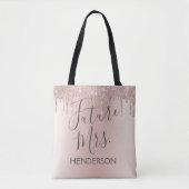 Toekomst Mrs. Roos Gold Blush Roze Sparkle Glitter Tote Bag (Voorkant)