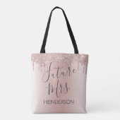 Toekomst Mrs. Roos Gold Blush Roze Sparkle Glitter Tote Bag (Achterkant)