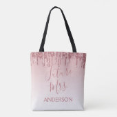 Toekomst Mrs. Roos Gold Blush Roze Sparkle Glitter Tote Bag (Achterkant)