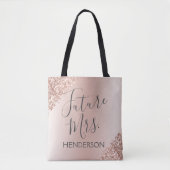 Toekomst Mrs. Roos Gold Blush Roze Sparkle Glitter Tote Bag (Voorkant)