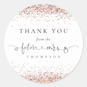 Toekomst Mrs Roos Gold Glitter Vrijgezellenfeest B Ronde Sticker