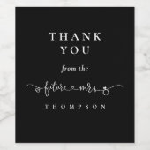 Toekomst Mrs Script Vrijgezellenfeest Black Bedank Wijn Etiket (Enkel label)