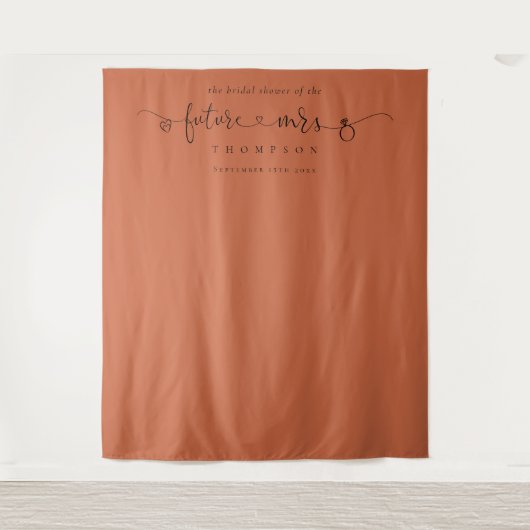 Toekomst Mrs Vrijgezellenfeest Terracotta Foto Ach Wandkleed (Voorkant)