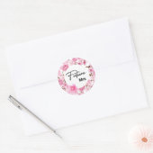 Toekomst Mrs Vrijgezellenfeest Waterverf Pink Flor Ronde Sticker (Envelop)