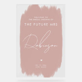 TOEKOMST MRS Vrijgezellenfeest Welkom Dusty Blush Acryl Bord (Voorkant)