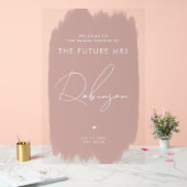 TOEKOMST MRS Vrijgezellenfeest Welkom Dusty Blush Acryl Bord (Huwelijk)