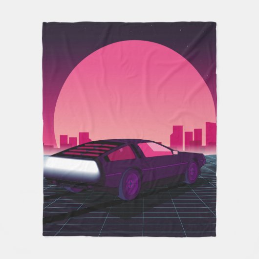 Toekomst opnieuw. sci-fi-achtergrond met stijl 80- fleece deken (Voorkant)