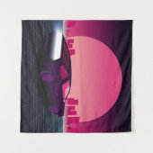 Toekomst opnieuw. sci-fi-achtergrond met stijl 80- wandkleed (Voorkant (horizontaal))