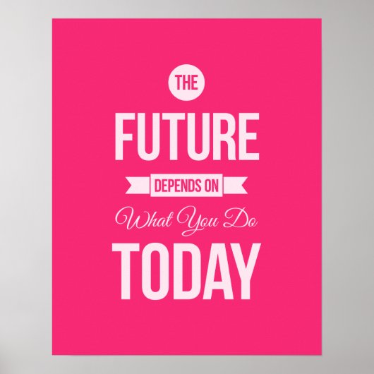 Toekomst - Roze Inspirerend prijsopgave - Poster (Voorkant)