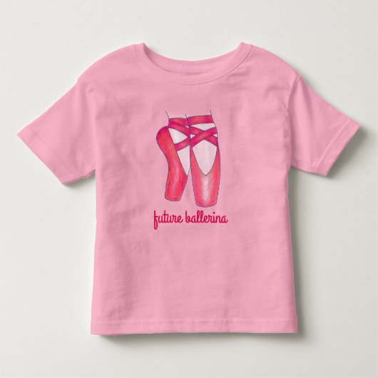 Toekomst van Ballerina Pink Ballet Pointe Toe Danc Kinder Shirts (Voorkant)