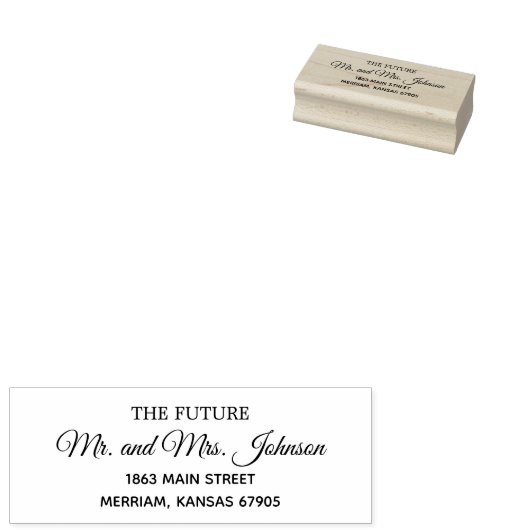 Toekomst van de heer en mevrouw Elegant Wedding Re Rubberstempel (Gestempeld)