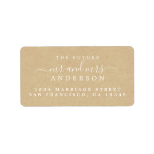 Toekomst van de heer Manuscript Kraft Paper Weddin Etiket