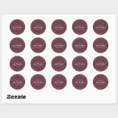 Toekomst van de heer mevrouw Script Burgundy Retur Ronde Sticker (Vel)