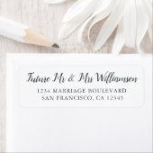 Toekomst van de heer Mrs Black White Wedding Retur Etiket (Insitu)