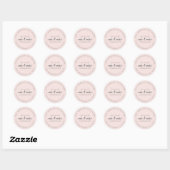 Toekomst van de heer Mrs. Script Pastel Pink Retur Ronde Sticker (Vel)