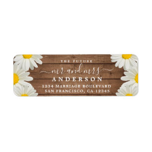 Toekomst van de heer Mrs White Daisies Wedding Ret Etiket