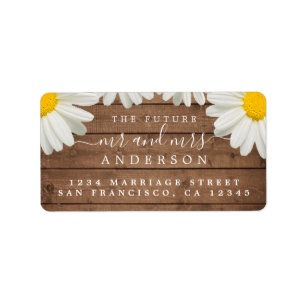 Toekomst van de heer Mrs White Daisies Wedding Ret Etiket