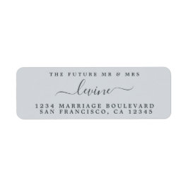 Toekomst van de heer Pastel Blue Wedding Return Etiket