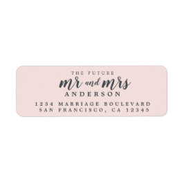 Toekomst van de heer Pastel Pink Wedding Return Etiket