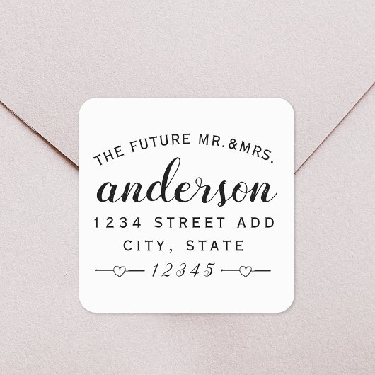 Toekomst van de toekomst van mevrouw Wedding Retur Vierkante Sticker