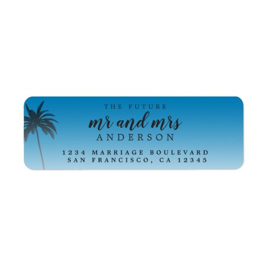 Toekomst van mevrouw Blue Beach Wedding Return Etiket (Voorkant)