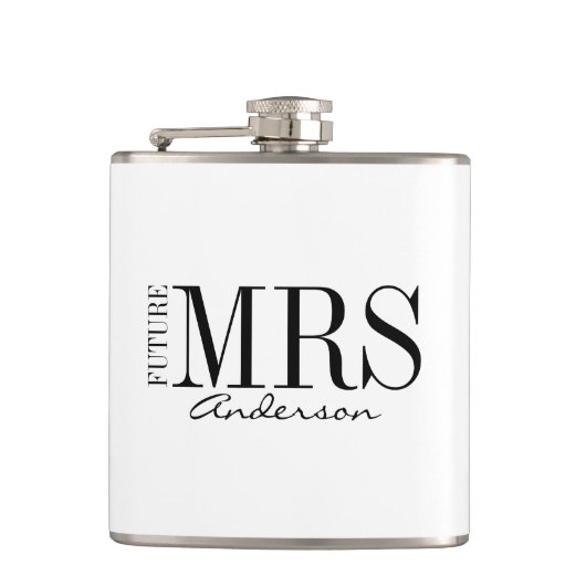 Toekomst van mevrouw Bride Bridal Party Flask Heupfles (Voorkant)