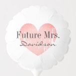 Toekomst van mevrouw bride tot vrijgezellenfeest p ballon<br><div class="desc">Toekomstige Mrs. bride om vrijgezellenfeest-partij-hartballon te zijn.  lichtroze liefdespictogram met elegante tekst.</div>