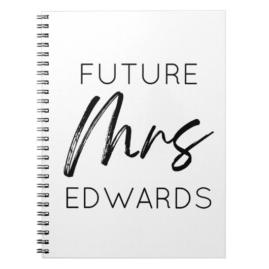Toekomst van mevrouw Custom Achternaam Bride om ve Notitieboek (Voorkant)