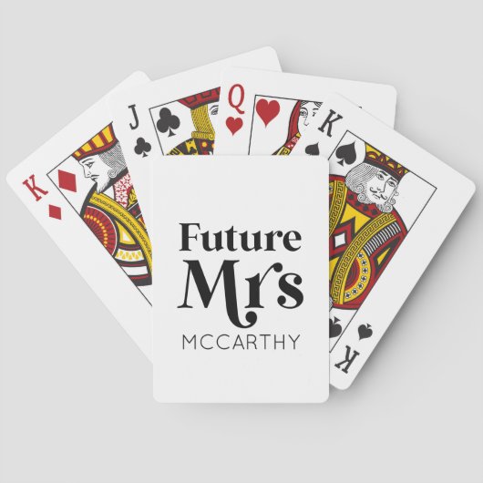 Toekomst van mevrouw Custom Achternaam Bride om ve Pokerkaarten (Achterkant)