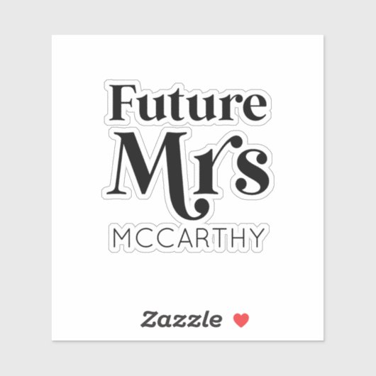 Toekomst van mevrouw Custom Achternaam Bride om ve Sticker (Vel)