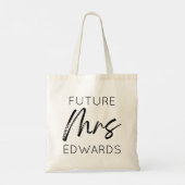 Toekomst van mevrouw Custom Achternaam Bride om ve Tote Bag (Achterkant)