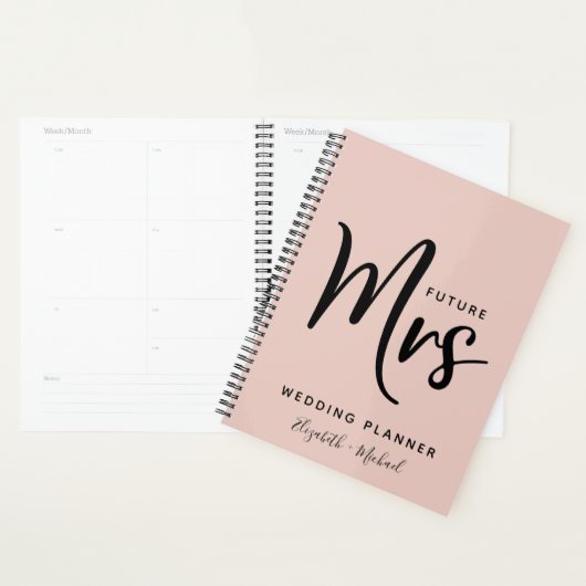 Toekomst van mevrouw Gepersonaliseerde Blush Pink  Planner (Display)