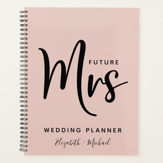 Toekomst van mevrouw Gepersonaliseerde Blush Pink  Planner (Voorkant)