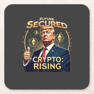Toekomst Veilig Crypto Stijgend Trump Inauguratie Kartonnen Onderzetters