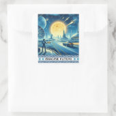 toekomst vierkante sticker (Tas)