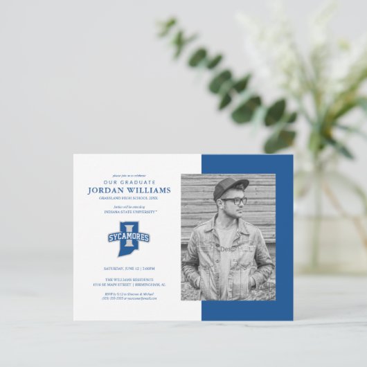 Toekomstig afgestudeerde van Indiana State Aankondigingskaart (Staand voorkant)