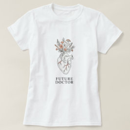 toekomstig arts | Anatomisch hart met Bloemen Bouq T-shirt