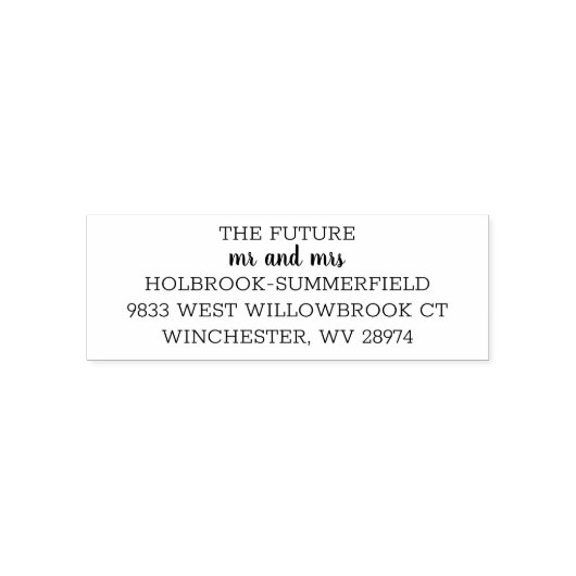 Toekomstig bruidspaar retouradres trouwkaart  zelfinktende stempel (Design)