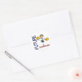 Toekomstig Cheerleader Stick figuur Ronde Sticker (Envelop)
