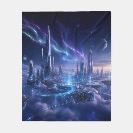 🌌 Toekomstig Comfort Fleece Deken (Voorkant)