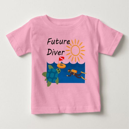Toekomstig duikontwerp - Baby Fine Jersey T-Shirt (Voorkant)