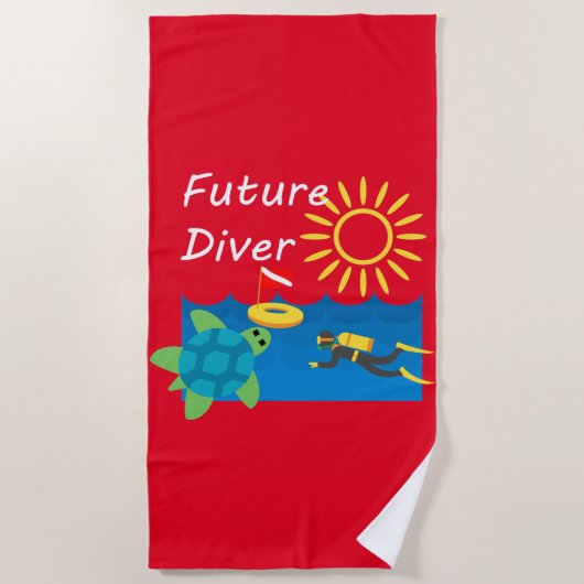 Toekomstig duikontwerp - Beach Towel Strandlaken (Voorkant)