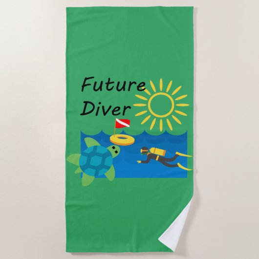 Toekomstig duikontwerp - Beach Towel Strandlaken (Voorkant)