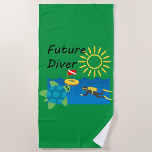 Toekomstig duikontwerp - Beach Towel Strandlaken (Voorkant)