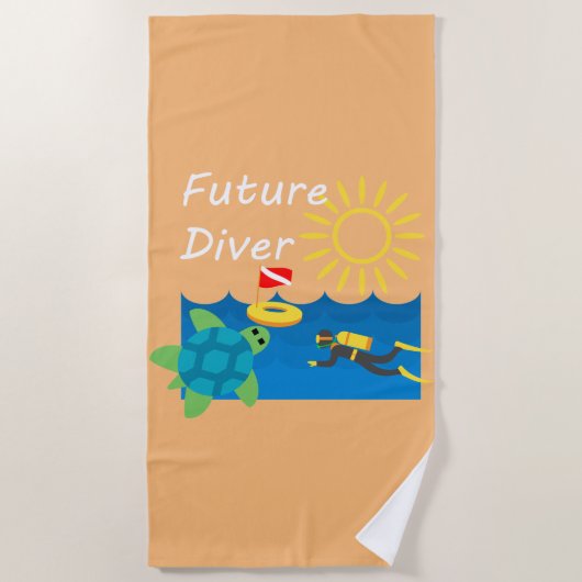 Toekomstig duikontwerp - Beach Towel Strandlaken (Voorkant)