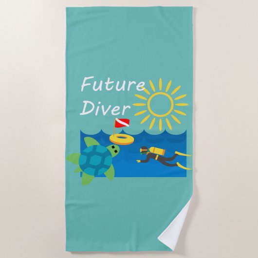 Toekomstig duikontwerp - Beach Towel Strandlaken (Voorkant)