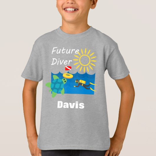 Toekomstig duikontwerp - Kinderen Basic T-Shirt (Voorkant)